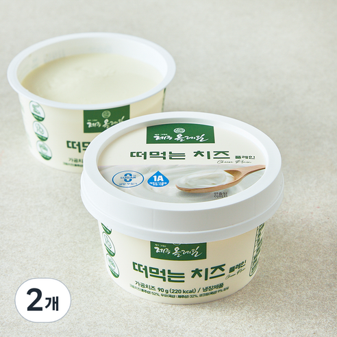 제주올레길 떠먹는 치즈 플레인, 90g, 2개, 1개입