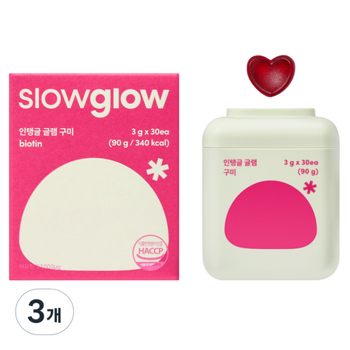 슬로우글로우 인탱글 글램 구미 3g, 30정, 3개