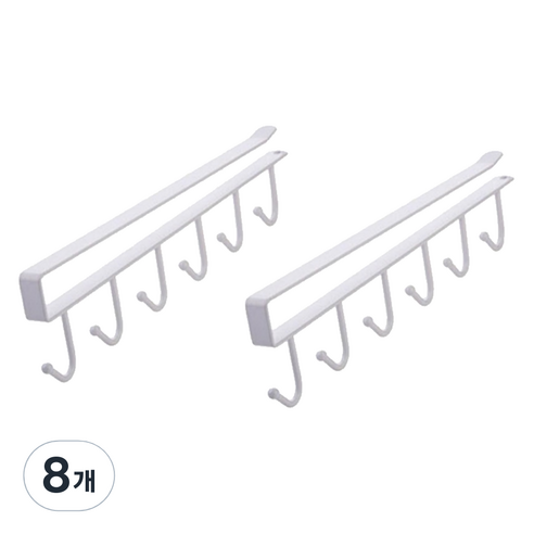 다용도 도구 소품걸이, 화이트, 8개
