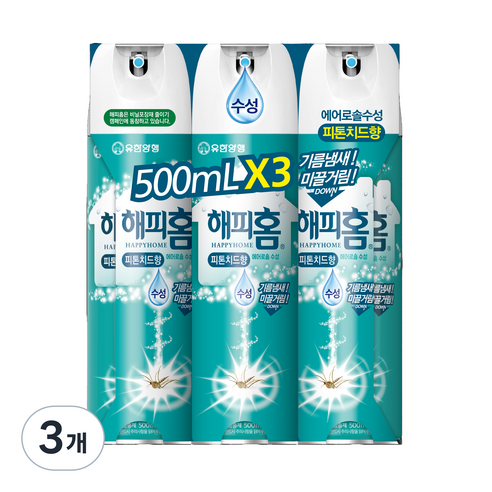 해피홈 에어로솔 피톤치드향, 500ml, 3개