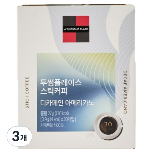 투썸플레이스 스틱커피 디카페인 아메리카노, 0.9g, 3개, 30개입