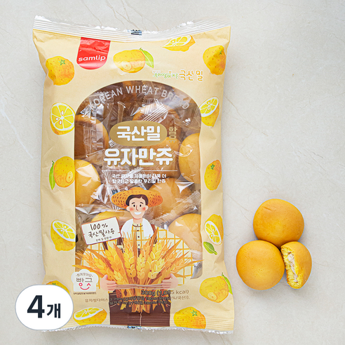 삼립 국산밀 함유 유자 만쥬, 20g, 15개입, 4개