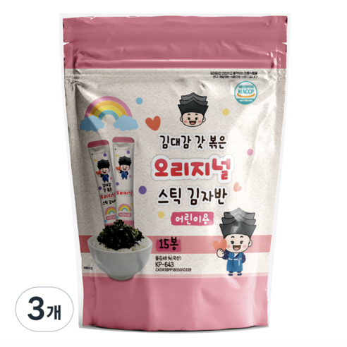 김대감 스틱 김자반 오리지널 어린이용 15p, 150g, 3개