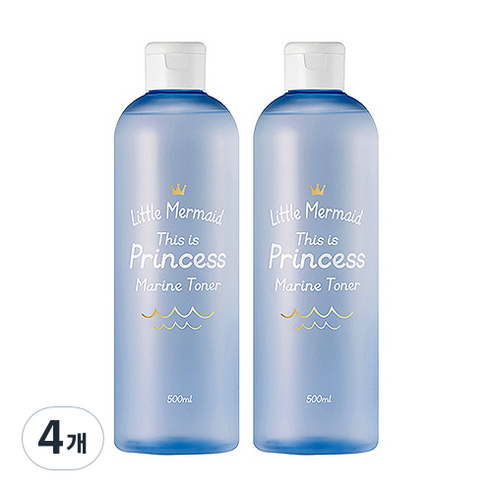 뷰티레시피 리틀머메이드 프린세스 마린토너, 500ml, 4개