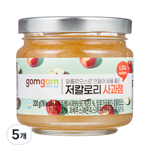 곰곰 저칼로리 사과잼, 200g, 5개