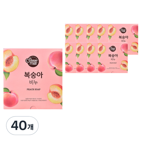 샤워메이트 비누 복숭아, 100g, 40개