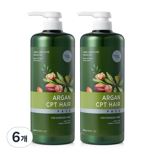 포레스트스토리 아르간 CPT 약산성 헤어팩, 1000ml, 6개