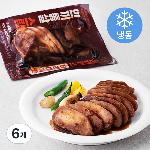 한끼통살 스팀 슬라이스 데리야끼맛 닭가슴살 (냉동), 100g, 6개
