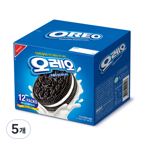 동서 오레오 화이트 샌드위치 쿠키, 600g, 5개