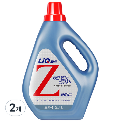 리큐 제트 파워쉴드 액상세제 드럼용, 2.7L, 2개
