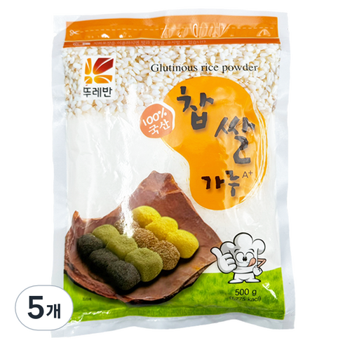 뚜레반 국산 찹쌀가루 A+, 500g, 5개