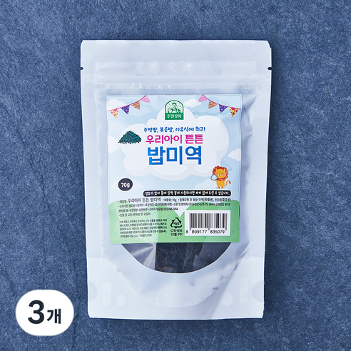 우리아이튼튼 밥미역, 3개, 70g