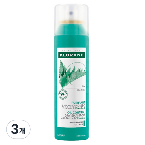 클로란 네틀 노세범 드라이 샴푸, 150ml, 3개