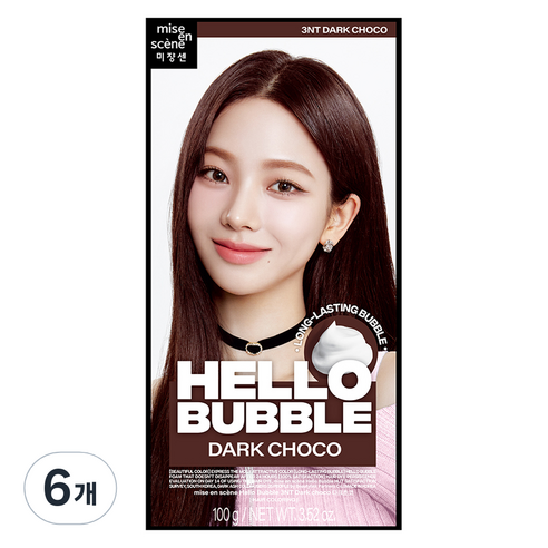 미쟝센 헬로 버블 염색제, 다크초코, 6개