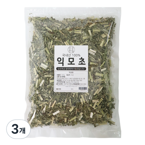 순수한집 국내산 익모초, 500g, 3개