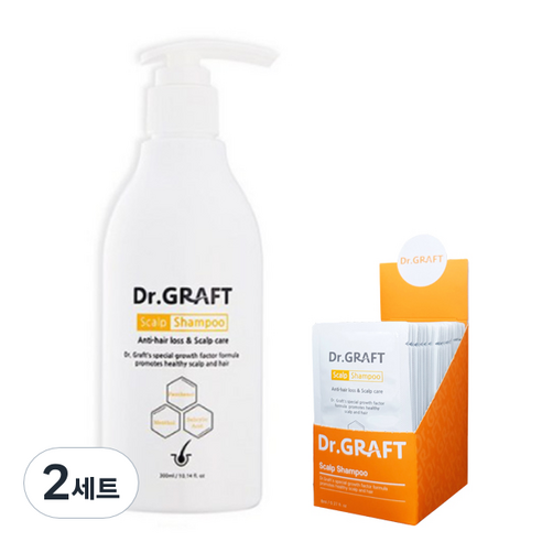 닥터그라프트 탈모 샴푸 + 여행용 파우치 30p 세트, 2세트, 300ml