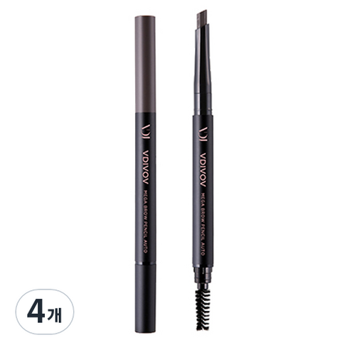 비디보브 메가 브로우 펜슬 오토 0.35g, 5호 그레이 브라운, 4개