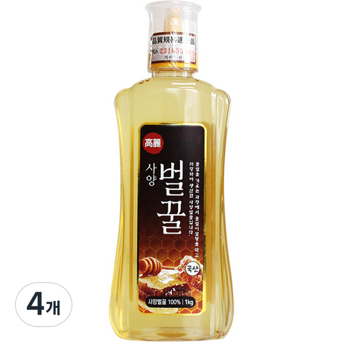고려 사양 벌꿀, 1kg, 4개