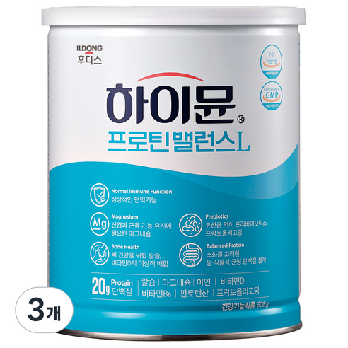 일동후디스 하이뮨 프로틴 밸런스 L 캔, 608g, 3개 세트 
헬스/건강식품