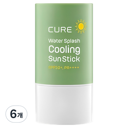 김정문알로에 큐어 워터 스플래쉬 쿨링 선스틱 SPF50+ PA++++, 23g, 6개