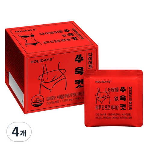 홀리데이즈 쑤욱컷 다이어트 앤 유산균 14p, 21g, 4개