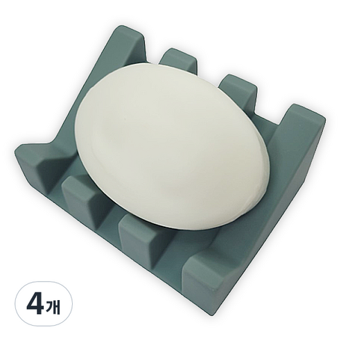바코젤 논슬립 실리콘 비누받침, 그린, 4개