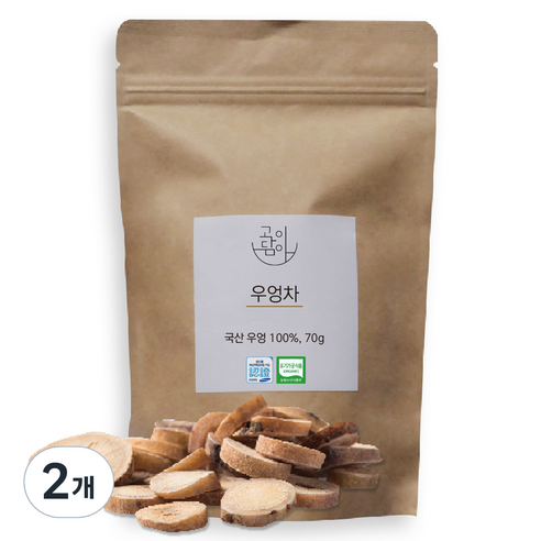 고이담아 유기농 우엉차 슬라이스, 70g, 1개입, 2개