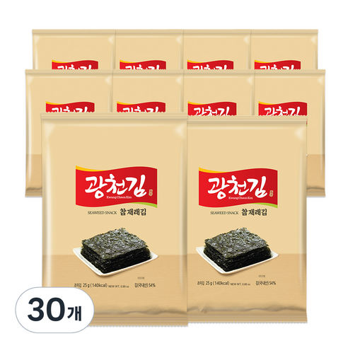 광천김 참 재래 전장김, 25g, 30개