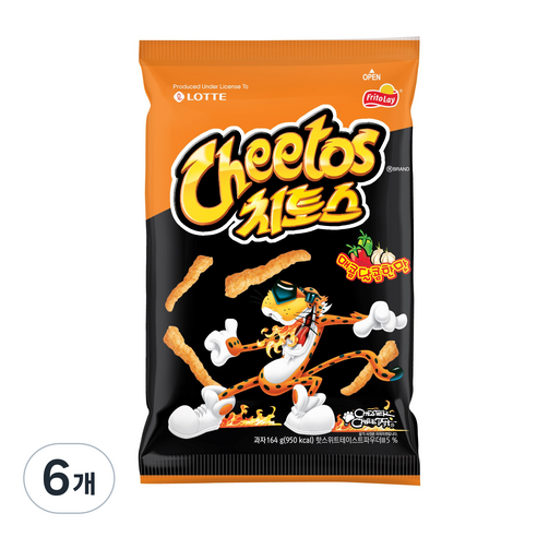 롯데제과 치토스 매콤달콤한맛, 164g, 6개