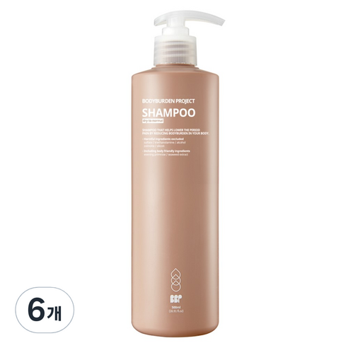 바디버든프로젝트 건성 샴푸 로즈마리향, 6개, 500ml
