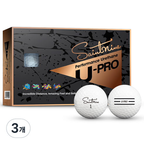 세인트나인 U Pro 프리미엄 고반발 비거리 우레탄 골프공 12p, 화이트, 12개입, 3개