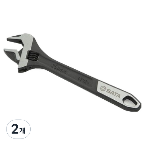 사타 와이드 Jaw 몽키 스패너 개구부 29.5mm x L 163mm 47122, 2개