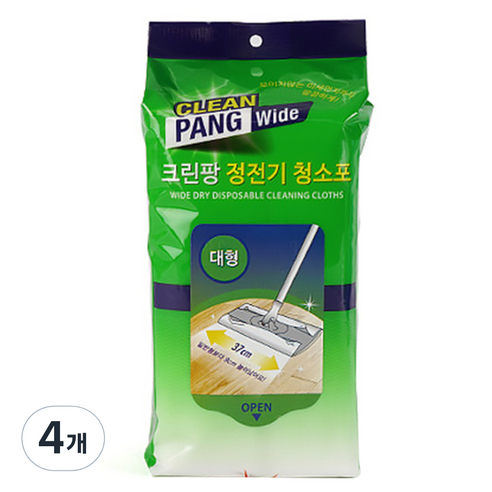 크린팡 대형 정전기 청소포 60매입, 4개