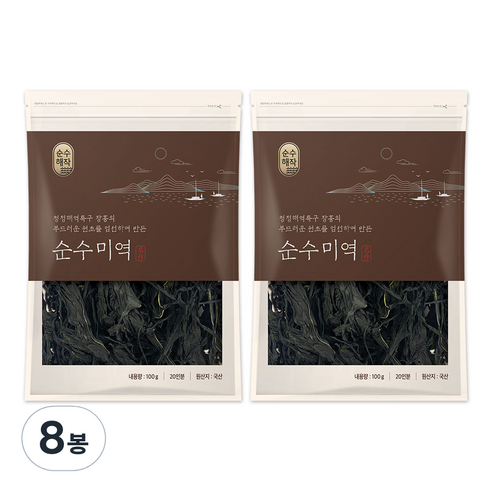 순수해작 순수 미역, 100g, 8개