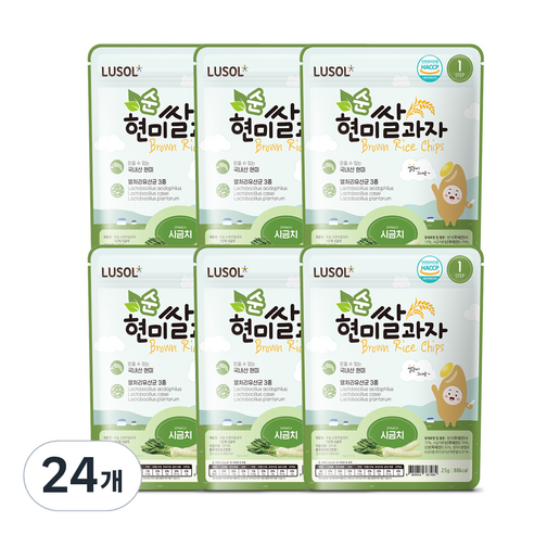 루솔 현미쌀과자, 시금치, 24개