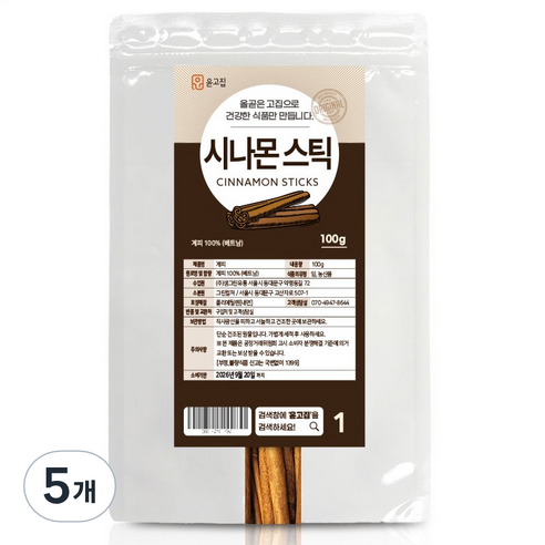 윤고집 시나몬 스틱, 100g, 5개