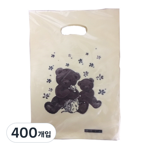 팩스타 펀칭 비닐봉투 20 x 30 cm P20, 곰돌이, 400개입