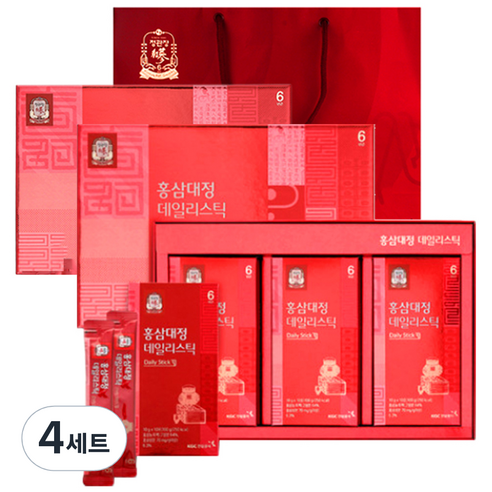 정관장 홍삼대정 데일리 스틱 30p + 쇼핑백, 300g, 4세트
