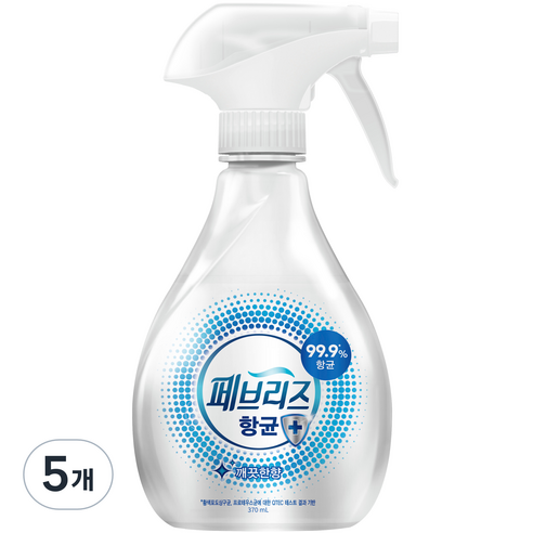 페브리즈 플러스 섬유탈취제, 370ml, 5개, 깨끗한향