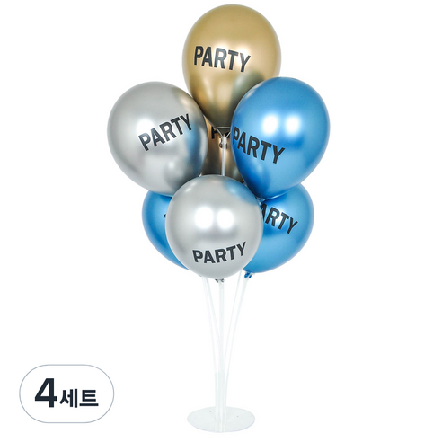 파티쇼 풍선꽂이장식세트70cm 인쇄, 크롬파티혼합, 4세트