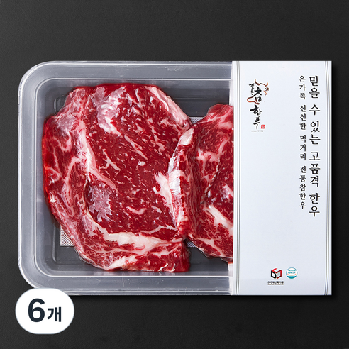 전통참한우 꽃등심 1등급 구이용 (냉장), 200g, 6개