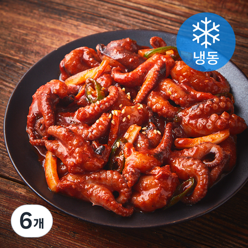 초록햇살 수라예찬 쭈꾸미볶음 보통매운맛 (냉동), 6개, 200g