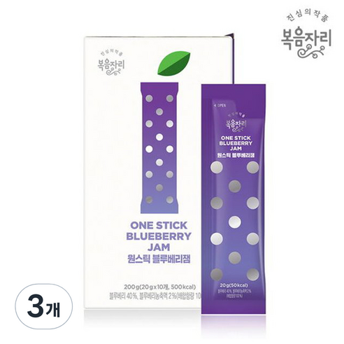 복음자리 원스틱 블루베리잼 30p, 3개, 600g