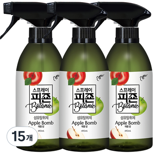 피죤 스프레이 보타닉 섬유탈취제 애플밤, 15개, 490ml