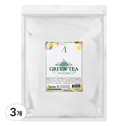안스킨 오리지날 녹차 모델링팩 1kg, 3개, 1개입