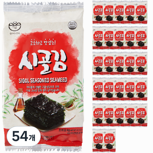 시골 도시락김, 54개, 4g