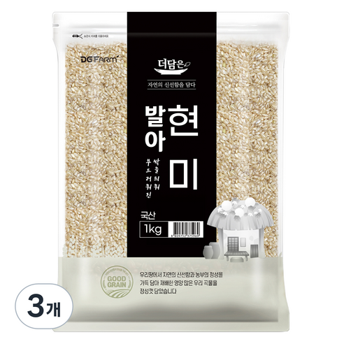 더담은 발아현미, 1kg, 3개