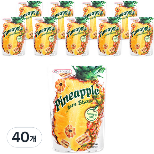 VFOODS 파인애플 잼 비스킷, 75g, 40개