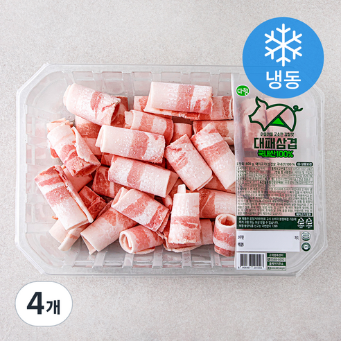 다향 국내산 대패 삼겹살 (냉동), 800g, 4개