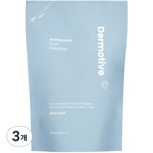 더모티브 리프레싱 풋샴푸 리필 400ml, 1개입, 3개